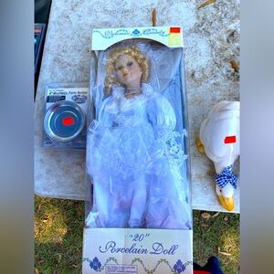 Porcelain doll in wedding dress